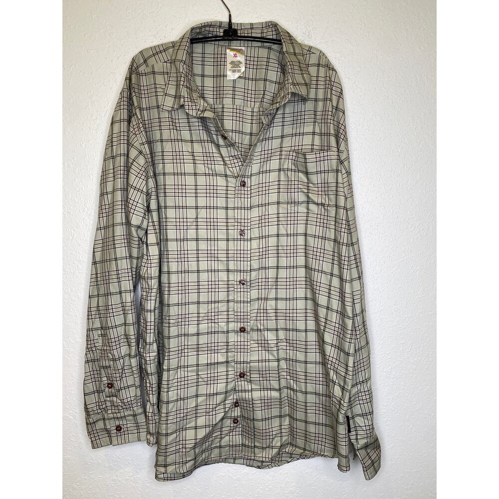 Burton Dry Ride Plaid Button Down Long Sleeve Shirt EUC Sz XL Polyester Men’s
